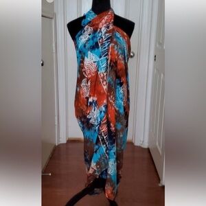 Bathing Suit Cover Up with Mini Tassels / Wear Multiple Ways Halter Top / Skirt